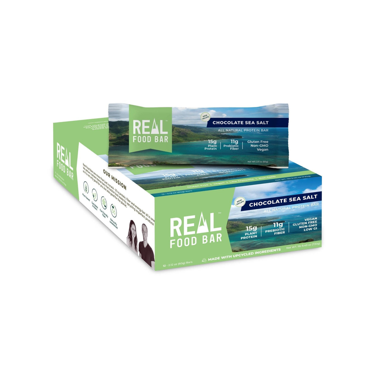 Echte Lebensmittel-Bar Schokolade Meer Salz Bars – 12-Bar-Packung (12 x 2.12oz)