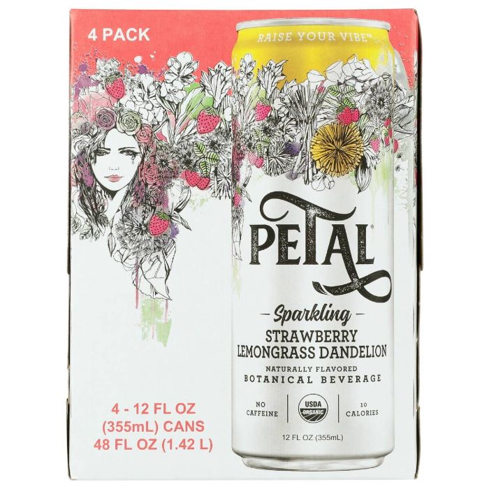Petal Wasser Erdbeere Zitronengras 4pk Org 48 Fo – Packung mit 6