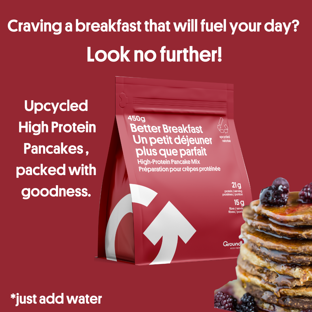 GroundUp Eco Venture Besseres Frühstück High-Protein Pancake Mischung, Upcycling-Tasche – 1 Beutel (450g)