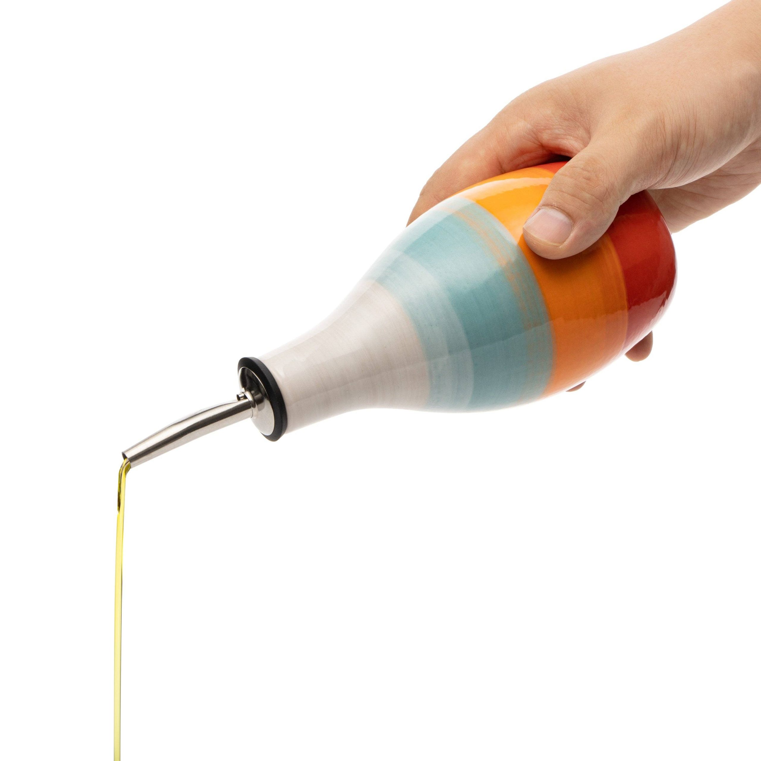 Keramik Olivenöl & Essig Dispenser Flasche – 400ml Cruet für Drip-Fr