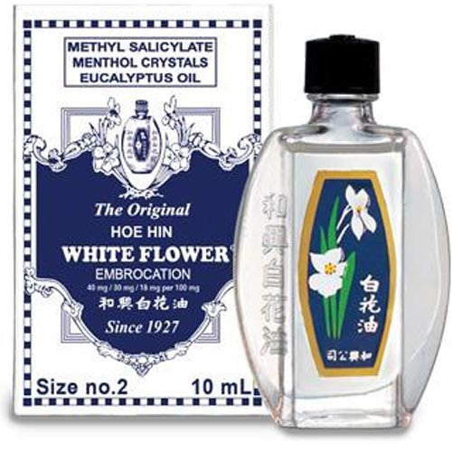 Hoe Hin – Weiß Flower – Embrocation – Methyl Salicylate – Menthol Kristalle – Eukalyptusöl – Größe Nr. 2 – 10 ML