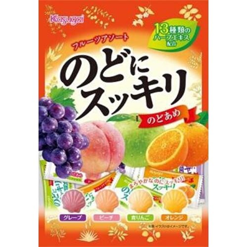 Kasugai, hart Süßigkeiten, Nodo ni Sukkiri, Obstauswahl, Gut für den Hals, 118g