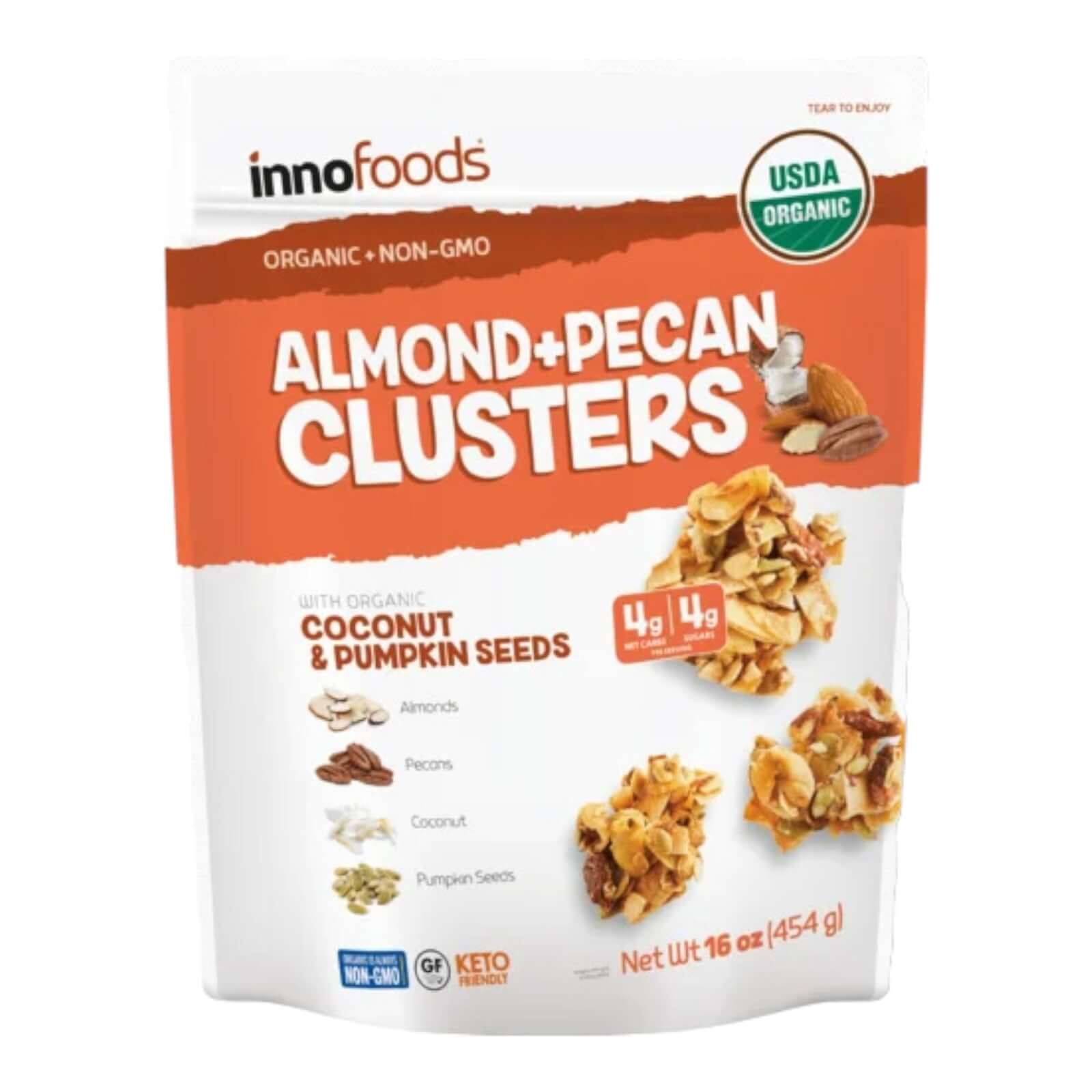Inno Foods Bio Mandel + Pekannuss Cluster