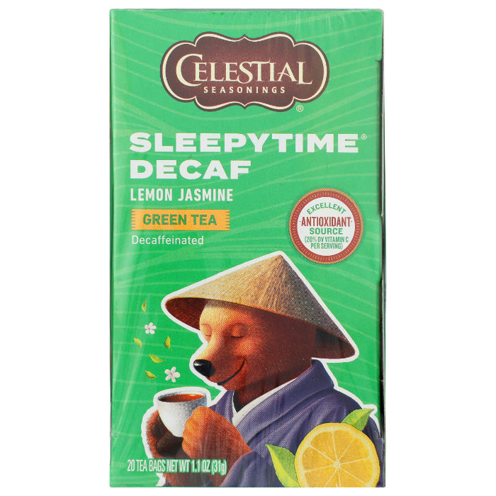 Celestial Seasonings Grüner Tee Sleepytime entkoffeiniert Zitrone Jasmine, 20 Ba