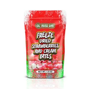 Freeze getrocknete Erdbeeren und Sahnestiche