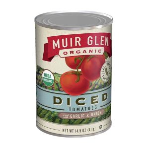 Muir Glen Bio-gewürfelte Tomaten mit Knoblauch & Zwiebel