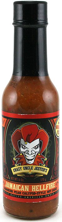 Verrückter Onkel Jester's Jamaican Hellfire Habanero Birne Chilisauce, 6oz