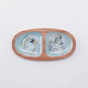 kim hovell art – hölzernes Serviertablett (oval) – providence