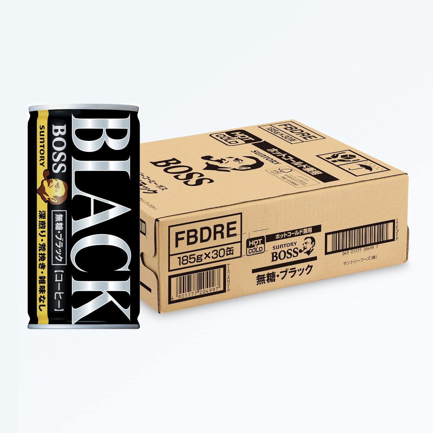 Suntory Boss Schwarzer Zuckerfreier Dosenkaffee (Packung mit 30)