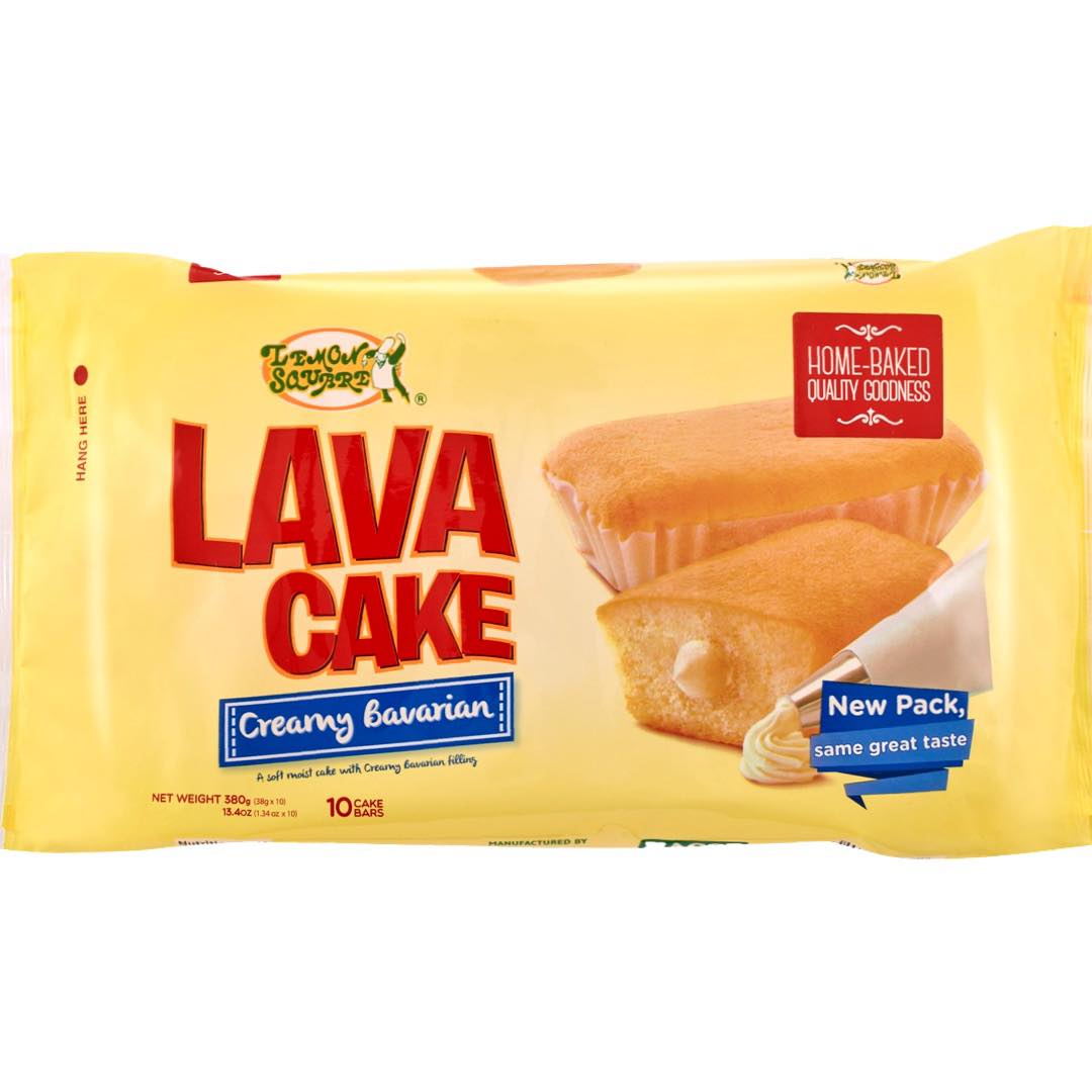 Zitrone quadratisch – Lava Kuchen – Cremig bayerisch – 10er Packung – 380 G