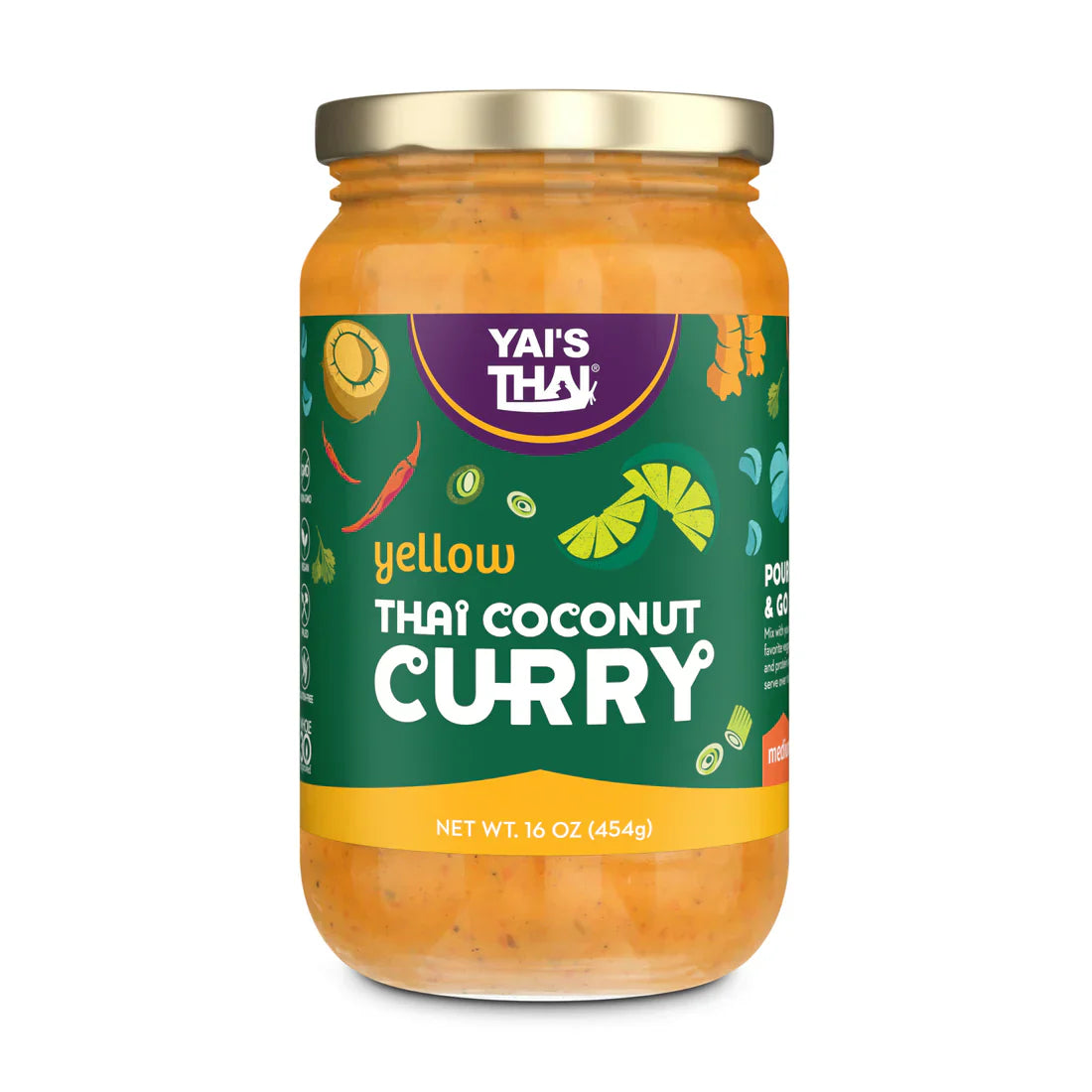 Yais Thai Sauce Thai Kokosnuss Curry gelb 11 Oz – Packung mit 6