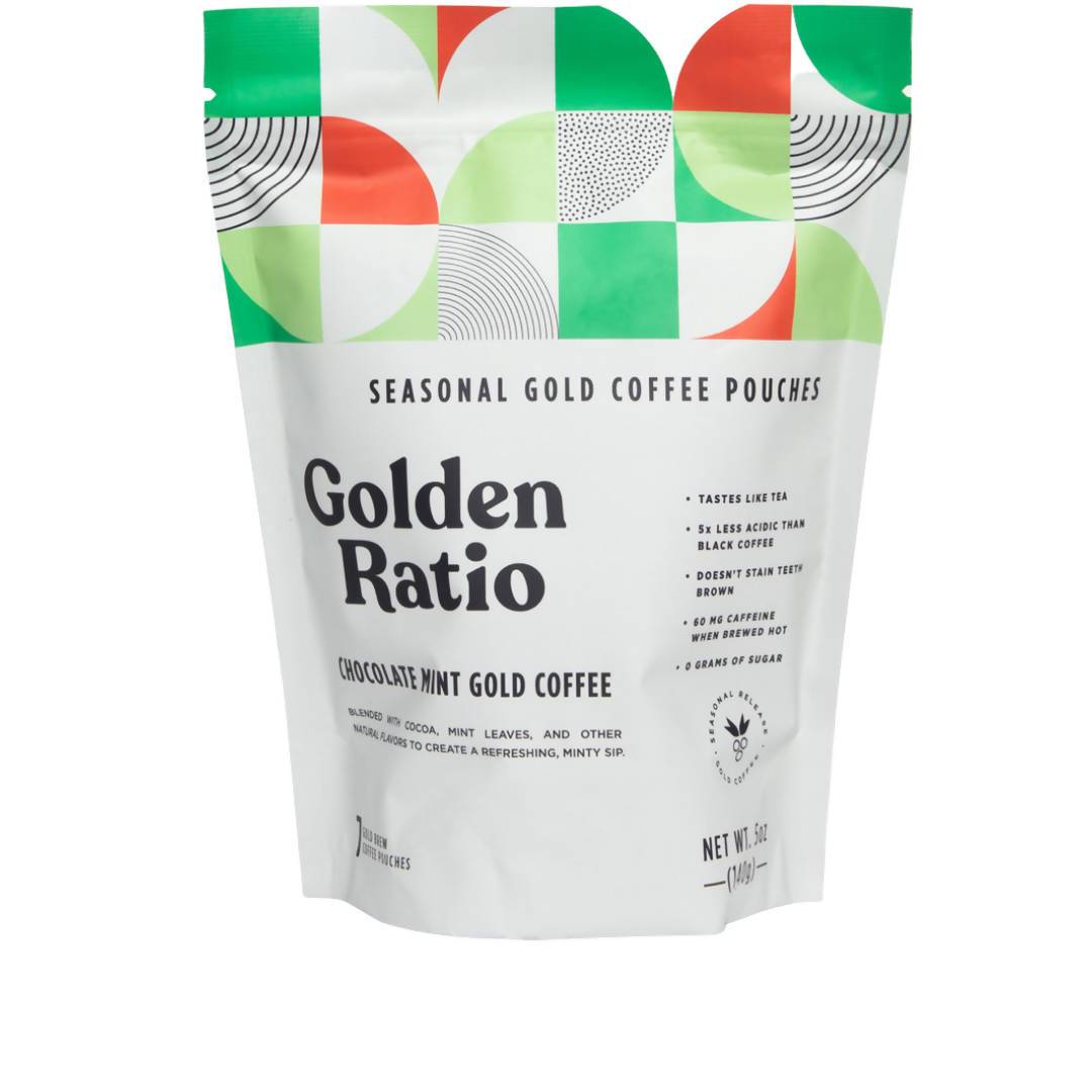 Schokolade Minze Gold Kaffee Saisonal, säurearm – 6 Beutel x 7-Beutel