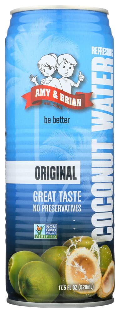 Amy & Brian – Natürlicher Kokossaft, pulpfrei, 17,5 Fl Oz – Packung mit 1 Stück