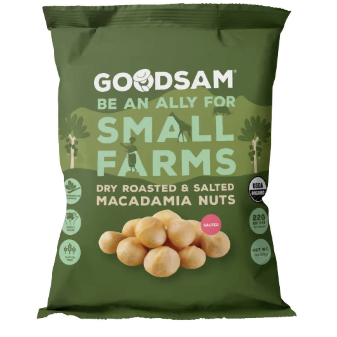 GoodSam Macadamia Nüsse, trocken gebraten & gesalzen, Bio-Taschen – 12 Beutel x 8 oz
