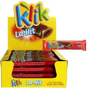 Klik La-Hit Crispy Nougat Bar Coated with Milchschokolade, 1,23 Unzen (Packung mit 24 Stück)