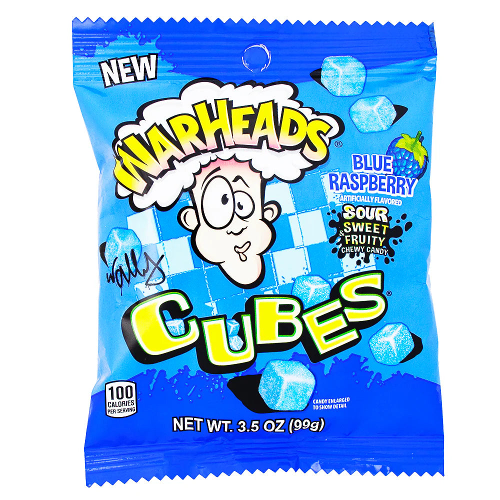 Warheads Blaue Himbeerwürfel