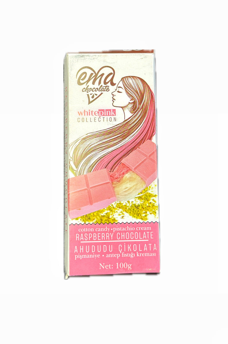 Ema Pistazie Creme & Baumwolle Süßigkeiten Himbeere Schokolade