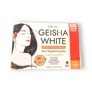 Geisha weiß – intensiv – Narbe und Makel – Seifenriegel – 2 Packungen – 130 g