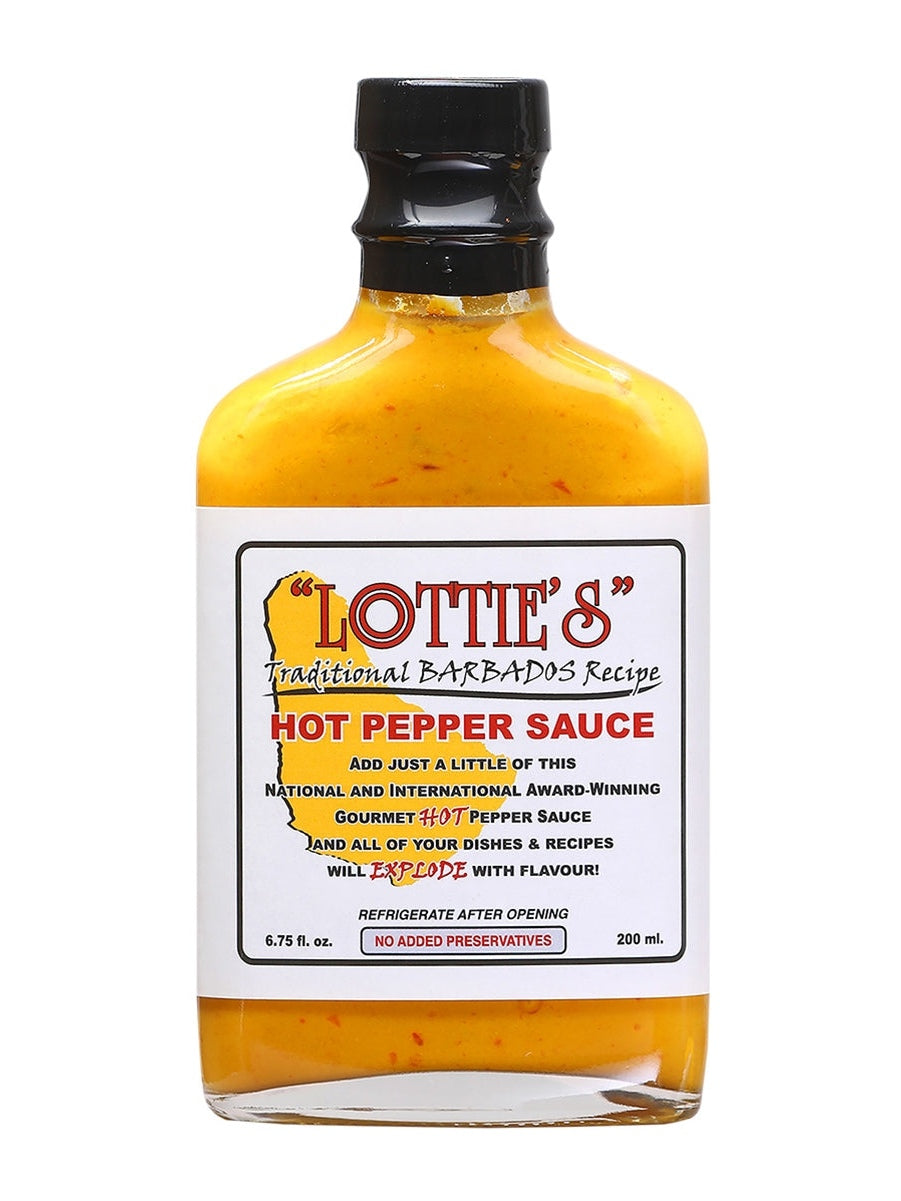 Chilisauce Lotties traditionelle Barbados 6.75 oz Flasche gelbe Hitze 7