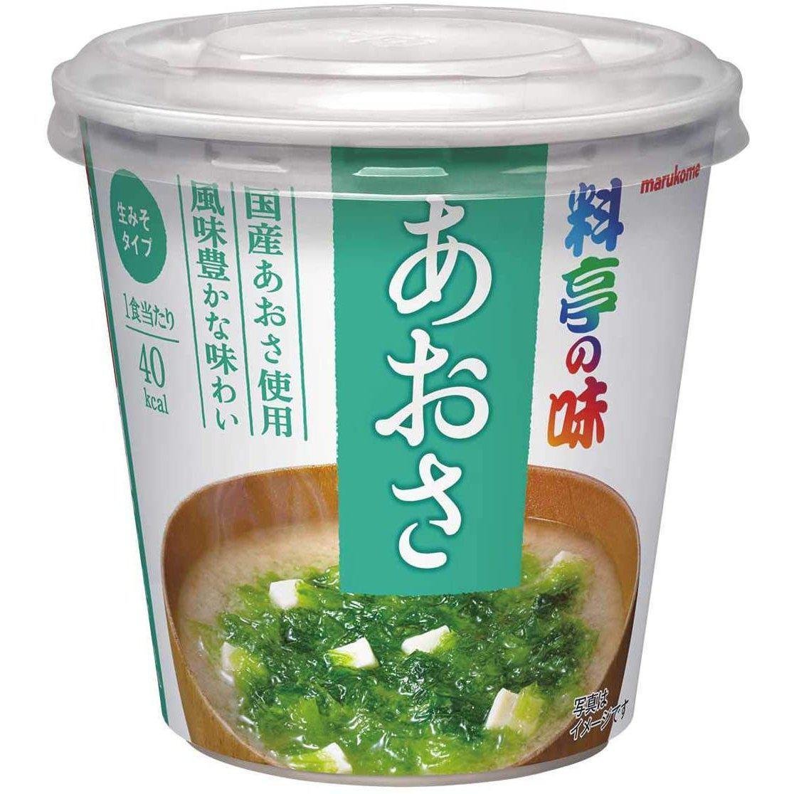 Marukome Ryotei no Aji Cup Instant Aosa Seetang Miso Suppe – 22g