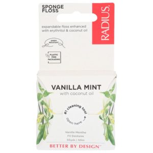Radius Vanilleminze mit Kokosöl Zahnschwammseide – – 55yds