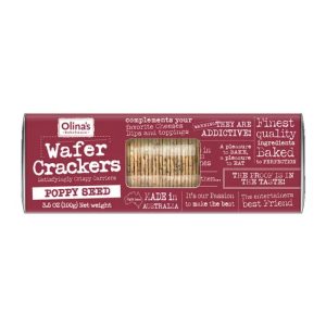 Olinas Bakehouse Cracker Waffel Mohnsamen 3,5 oz – Packung mit 12