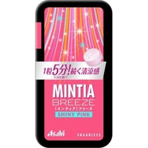 Asahi, Mintia Breeze, Tiny zuckerfrei Tablet Süßigkeiten, Glänzende rosa Geschmack 30 Stück in 1 Packung