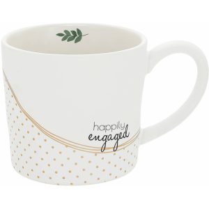 “Happily Engaged” 15 oz Steinzeug Becher – ein perfektes Verlobungsgeschenk