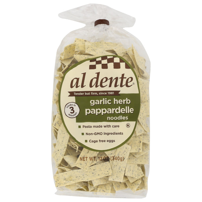 Al Dente – Pappardelle Knoblauch & Kräuter Pasta, 12 Oz – Packung mit 6 Stück
