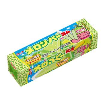 Lotte, Melone Bar, Kaugummi, Melonen & Choco Chip, 9 Stück in 1 Packung