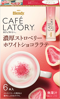 Ajinomoto, Café Latory, Erdbeere Weiß Schokolade Latte, 6 Sticks in 1 Box