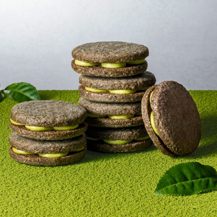 Chanofuku, Kurogoma Matcha Sand, Schwarzer Sesam & Matcha, 8 Stück in 1 Schachtel