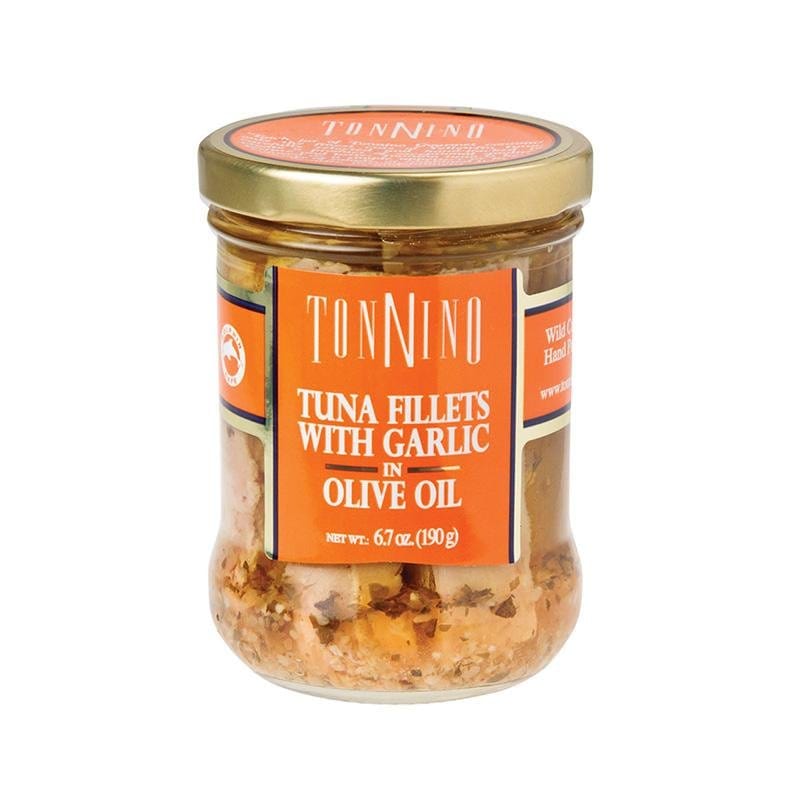 Tonnino Thunfischfilets mit Knoblauch in Olivenöl