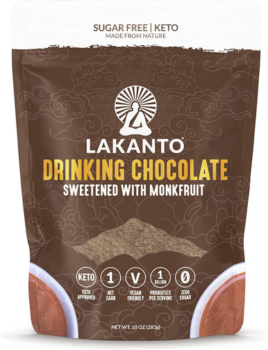 Lakanto Zuckerfreie Trinkschokolade Mischung, kalt oder heiß Kakaopulver Monkfruit Süßstoff, 10 Oz