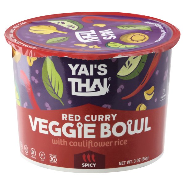 Yais Thai Schüssel Veg Rot Curry, 3 Oz – Packung mit 6 Stück