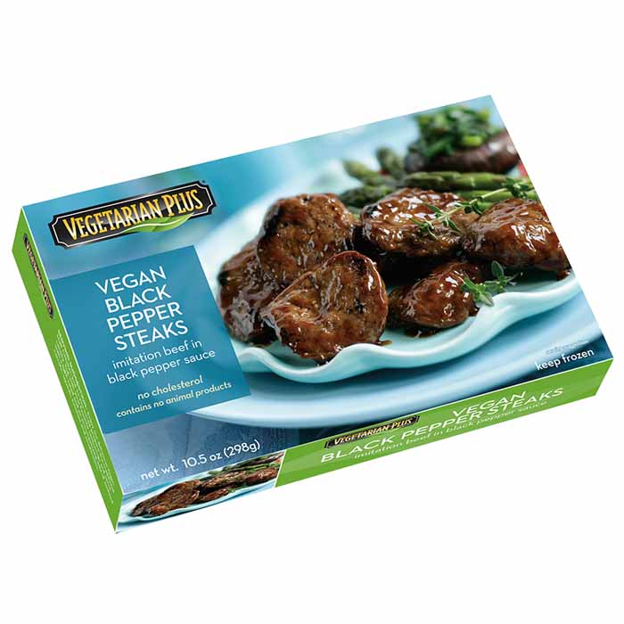 Vegetarisch Plus – Vegane schwarze Pfeffersteaks, 10,5 Unzen