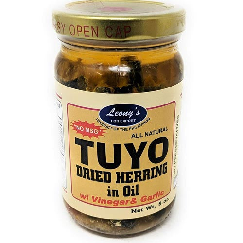 Leony’s – Tuyo Getrockneter Hering in Öl mit Essig und Knoblauch (Flasche) All natürlich – 8 OZ