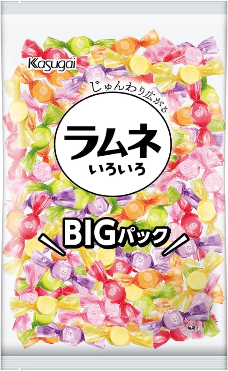 Kasugai “ Ramune Iro Iro, Zucker-Süßigkeiten, 5 Frucht-Geschmack“ 750g