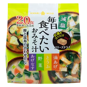 Hikarimiso, Mainichi Tabetai Omisoshiru, Instant Miso Suppe, leichtes Salz, 15 Tassen