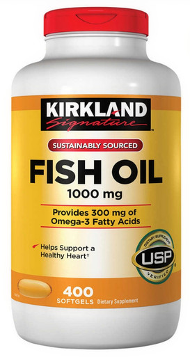 Kirkland Signature Fischöl 1000 mg., 400 Kapseln