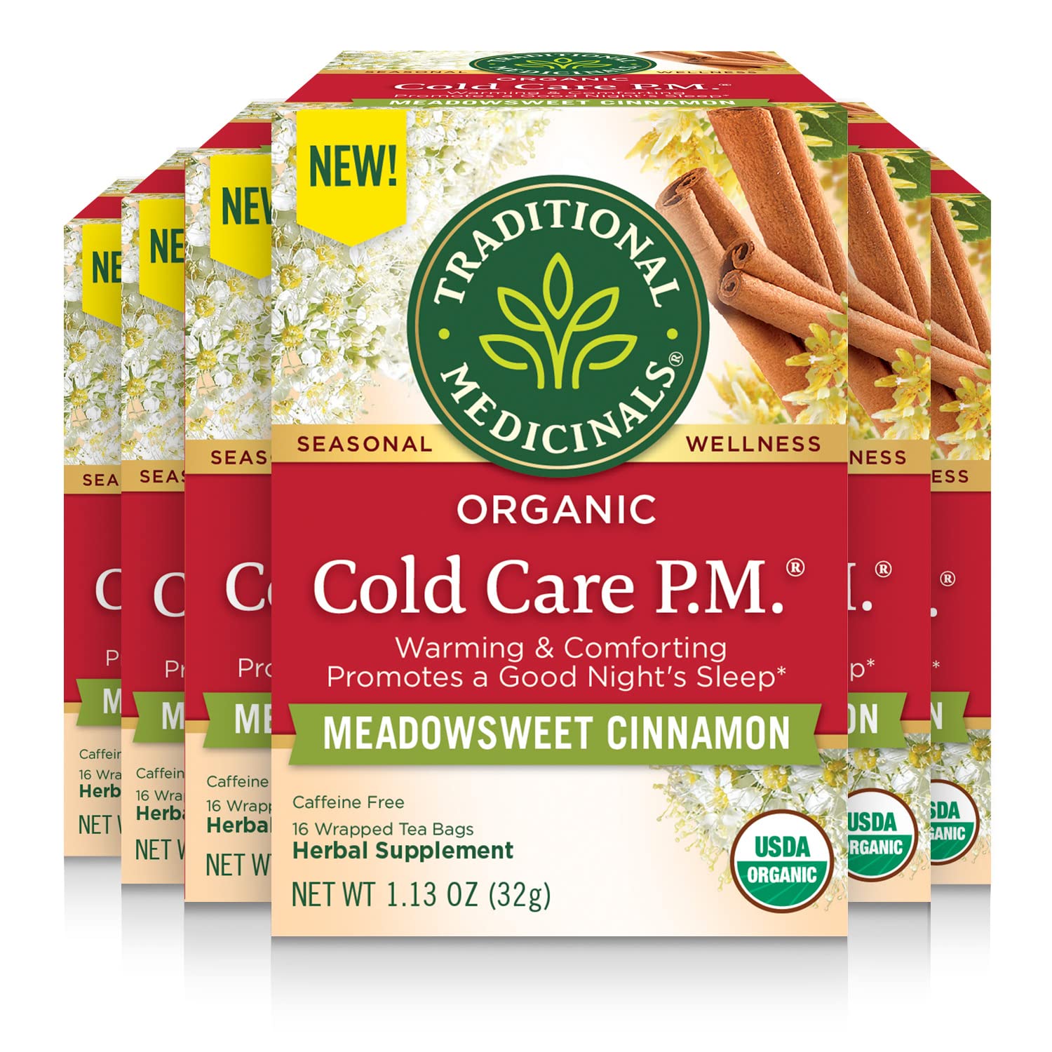 Traditional Medicinals Cold Care P.M. Tee, 16 Beutel – Packung mit 6