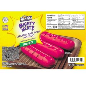 Argentinien Marke – Mighty Meaty Huhn und Schweinefleisch HotDog – JUMBO – 12 OZ