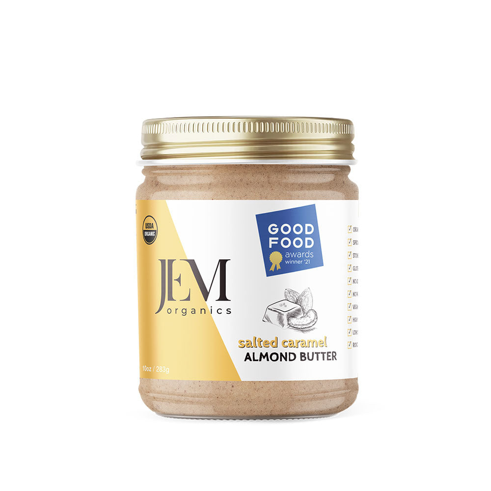 JEM Organics Gesalzener Karamell Mandelbutter – mittel 6er Packung