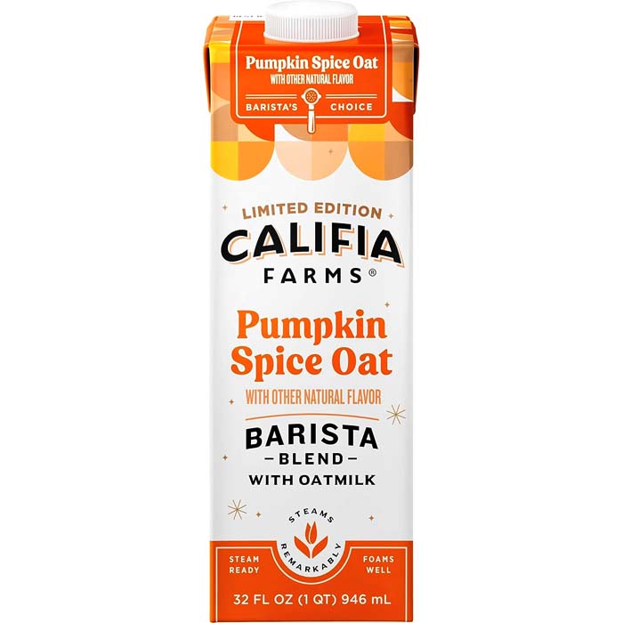 Califia Kürbis Gewürz Hafer Milch – Barista Blend, 32oz