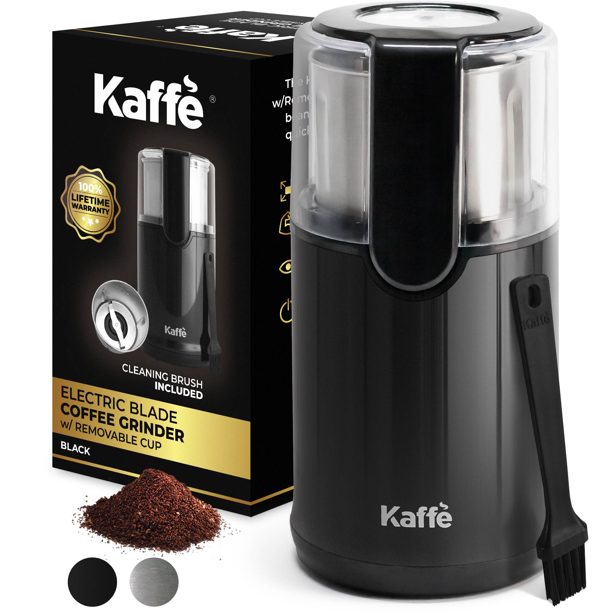 Kaffe Electric Blade Kaffeemühle – 4,5 Unzen abnehmbare Edelstahl Tasse, schwarz