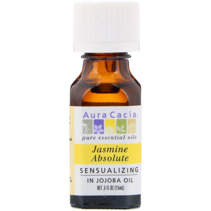 Aura Cacia Kostbares ätherisches Öl Jasmin Absolute, 0,5 Oz – Packung mit