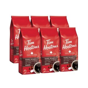 Tim Hortons – Dunkler gerösteter gemahlener Kaffeebeutel, 12 oz – Packung mit 6 Stück