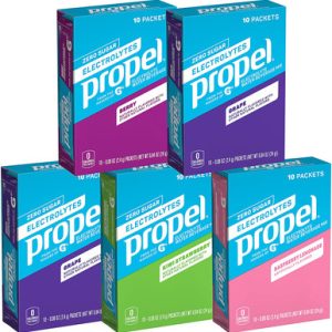Propel Pulver Packets 4 Geschmack Sortiment Packung mit Elektrolyten, Vitaminen und ohne Zucker (50 Stück) (Verpackung kann variieren)