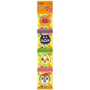 Fujiya, Anpanman Fruchtgummi, 21g x 4 Mini-Packs, 3 Geschmacksrichtungen Sortiment, weiche Süßigkeiten