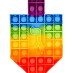 Regenbogen Dreidel Pop Fidget Spielzeug, Hanukkah Stress Relief Sensory Push Pop Bubble Game, Mehrfarbig-Color Silikon, Urlaub Partei Gunsten